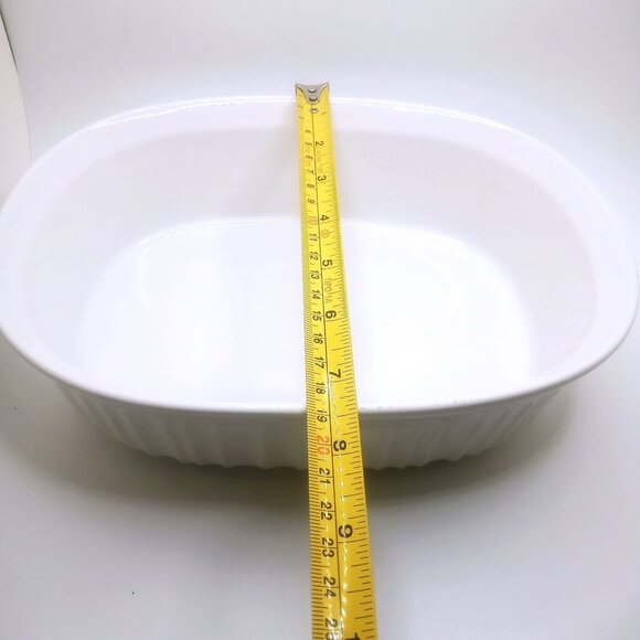 CorningWare Baking Casserole Dish Stoneware French White Pyrex Lid 1.5 Qt Oval - Picture 10 of 12